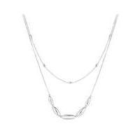 simply silver multi row beaded necklace