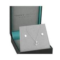 simply silver anchor jewellery set