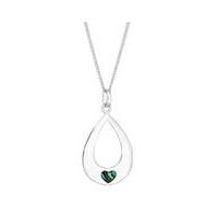 Simply Silver abalone heart necklace