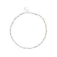 simply silver two tone necklace