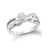 Silver Personalised Claddagh Ring