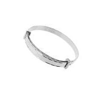 silver patterned expander bangle