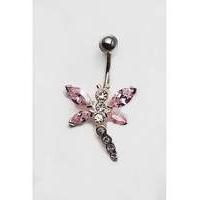 silver dragonfly navel bar