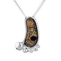 silver murano glass footprint pendant