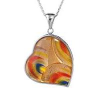 Silver Murano Glass Heart Pendant