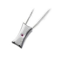 Silver Pink Sapphire Rectangular Pendant