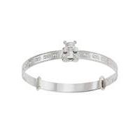 Silver Sliding Teddy Expander Bangle