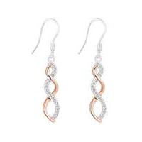 simply silver pave twist earring