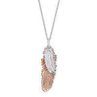 Simply Silver double leaf necklace