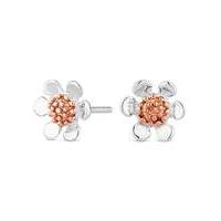 Simply Silver two tone flower earring