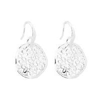 Simply Silver floral disc earring