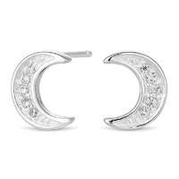 simply silver moon stud earring