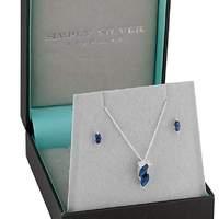 simply silver navette jewellery set