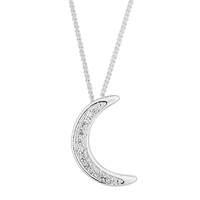 simply silver crescent moon necklace