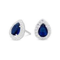 simply silver blue peardrop earring