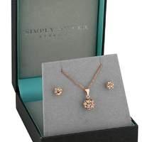 Simply Silver pave ball jewellery set