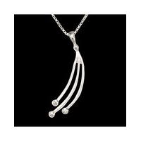 silver three strand diamond pendant