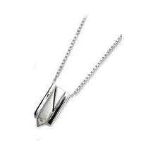 silver rectangular and diamond pendant