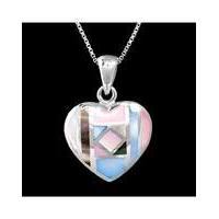 silver mother of pearl heart pendant