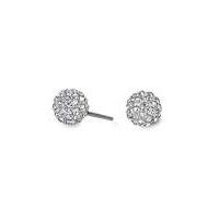 simply silver small pave ball earring