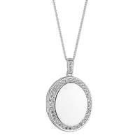 Simply Silver oval locket necklace