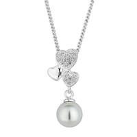 Simply Silver heart and pearl necklace