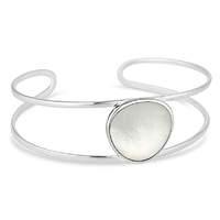 simply silver mother of pearl bangle