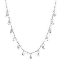 simply silver charm cluster necklace