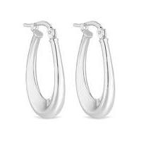 simply silver oval hoop earring