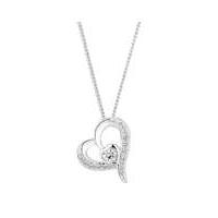 Simply Silver pave heart necklace