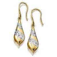 Silver & Yellow Rhodium Drop Earrings