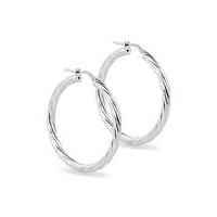 simply silver twisted hoop earring