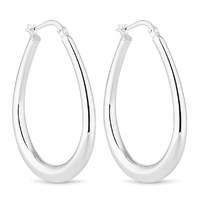 simply silver oval hoop earring