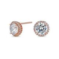 Simply Silver pave surround stud earring