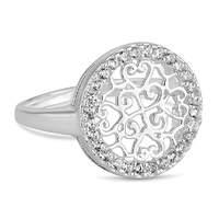 Simply Silver pave cut out disc ring