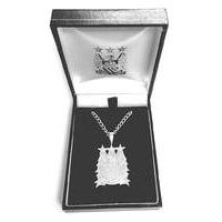 silver plated football crest pendant