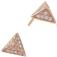 Sif Jakobs Ladies Rose Gold-Plated \'Pecetto Piccolo\' White Cubic Zirconia Pyramid Earrings SJ-E1853-CZ(RG)