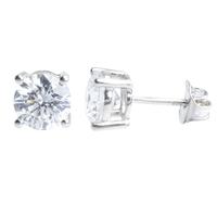 Silver 8mm Round Clear CZ Studs ZVE04654