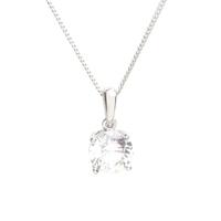 Silver 8mm Round Clear CZ Pendant ZVP11736