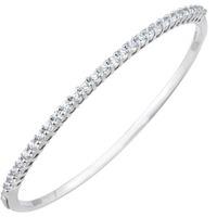 Silver Cubic Zirconia Hinged Bangle SBN1