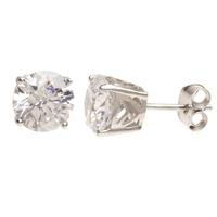 Silver 7mm Round Clear CZ Studs ZVE04559