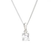 Silver 6mm Round Clear CZ Pendant ZQP00044