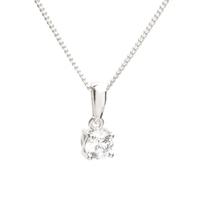 Silver 5mm Round Clear CZ Pendant ZQP00045