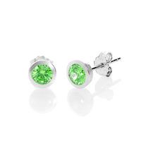 Silver May Green Cubic Zirconia Earrings WE1282-CZ-E