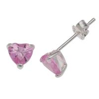 Silver 5mm Pink Heart Stud Earrings 8.57.6989