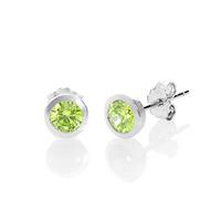 silver august green cubic zirconia earrings we1282 cz pe