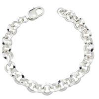 silver diamond cut belcher bracelet sbr64