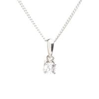 Silver 4mm Round Clear CZ Pendant ZQP00046