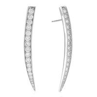 Sif Jakobs Ladies Rhodium Plated \'Pila Grande\' Large Graduated White Cubic Zirconia Earrings SJ-E1012-CZ