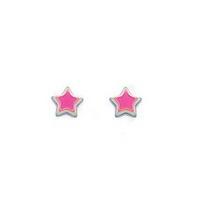 Silver Kids Multi Colour Star Earrings A717P